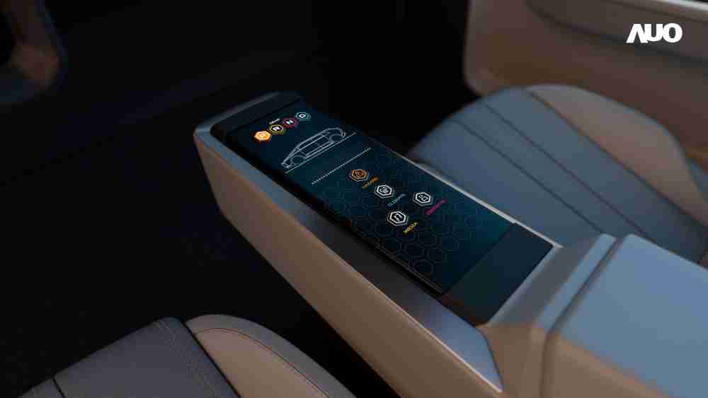 MG电玩以人性化设计打造多变形态中控显示(Morphing Center Control)，，，不使用时仅平面显示信息，，进行操作时，，，，显示器则会动态隆起，，转变成3D实体按钮，，，并有触觉回馈，，展示人机互动新体验